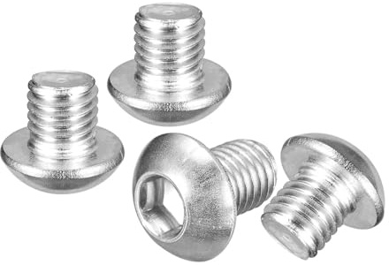 DTGN M12-1.75x16mm Linsenkopfschrauben mit Innensechskant - 4er Pack - Gut für Rennrad, Mountainbike, Auto, Motorrad - 304 Edelstahl weiß lackiert - Sechskant-Antriebsbefestigungen