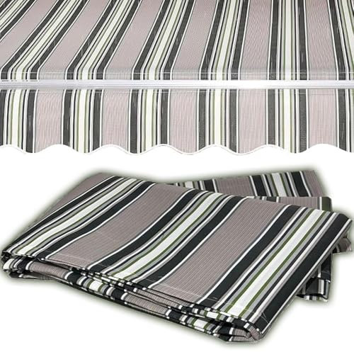 Tissu de rechange pour auvent rétractable extérieur, terrasse, tissu imperméable pour fenêtre extérieure, 250 cm x 150 cm, idéal pour les stores à pince.