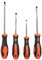 Juego de destornilladores de cabeza plana con puntas magnéticas, mango ergonómico suave de destornilladores planos estándar o de precisión, 4 tamaños, 5 x 75 mm, 6 x 100 mm, 6 x 125 mm, 6 x 150 mm
