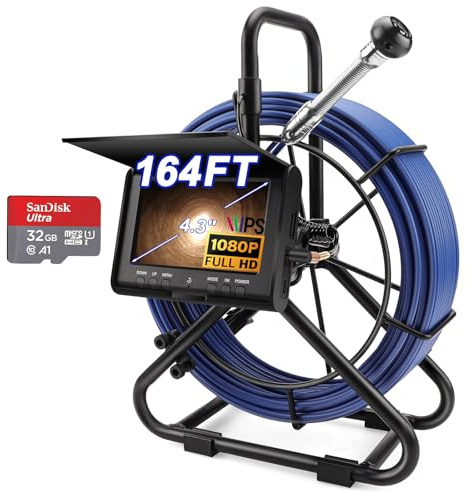 KAOLALI Telecamera di Ispezione 50m con DVR, Schermo Colorata 4.3 Pollici