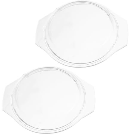FONDOTIN Microwave Food Cover Glass Lid 17.8cm Heat-resistant Splatter Guard for Bowls and Steamers, 2pcs Set, Microwave Plate Cover for Kitchen Use