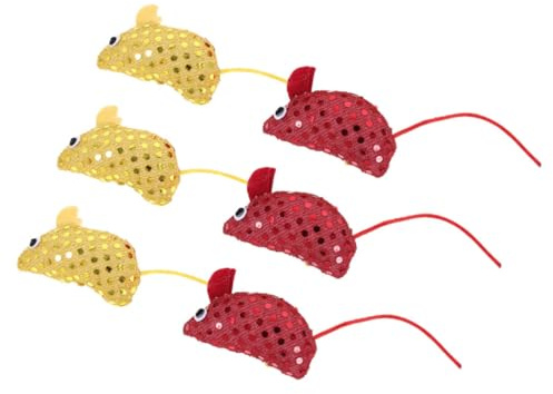 VILLFUL Juguetes para Ratones 6piezas Ratón De Tela Hierba Gatera para Gatos De Interior