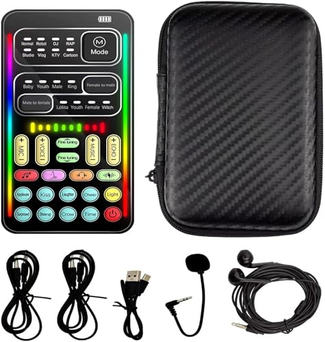 Flylin Handheld Voice Changer Mic, Sound Effects Machine for PC | Multifunktionaler Sprachschutz für Handy Laptop PS4 Xbox One Spiele