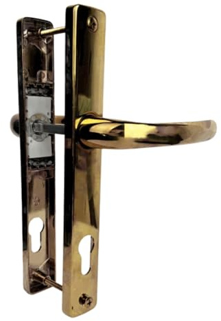Gold UPVC Inline Lever uPVC Door Handle – Sprung, 92PZ, 215mm Screw Centres