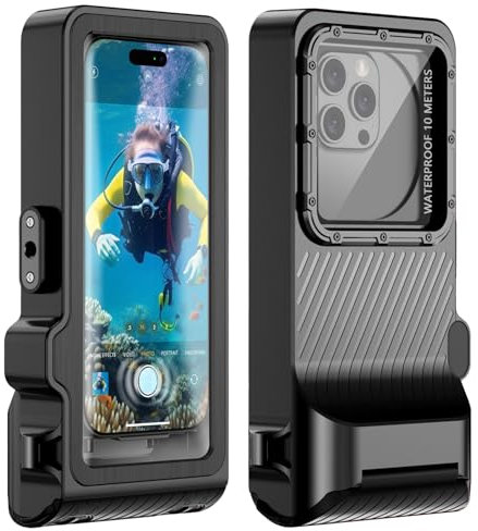 wasserdichte Handyhülle IPX8 Universelle Tauchen – Professionelle Unterwasser Handyhülle Touchscreen-Gehäuse Hülle für iPhone Samsung Galaxy Xiaomi bis zu 6,9 Zoll, Tauchen Schnorcheln