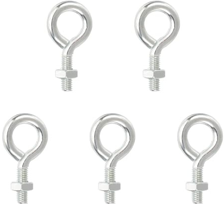 PATIKIL Pernos De Ojo M8x25mm Con Tuercas 5 Piezas Perno De Ojo Giratorio De Hombro Pernos Roscados De Acero Al Carbono Para Cables Alambres Colgar Luces