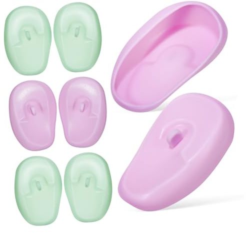 LRXIYODE Silicone Ear Covers 4 Pairs for Hair Dyeing Shower and Swimming Waterproof Ear Protectors for Hairdryer Use Comfortable Fit Earmuffs for Home and Salon