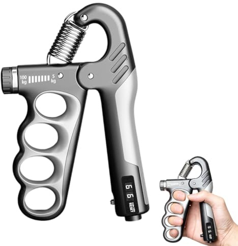 Griffkraft - Entrenador de manos (ajustable, 5-100 kg, con contador (1 unidad)