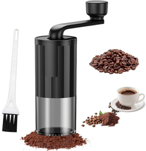 Molino de café manual externo y ajustable, 1 artículo Mini Molinillo de Café Manual, Molinillo Cónico con Manivela para Viaje, Camping, Oficina, Espresso, Pour Over