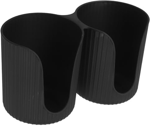 Veemoon Portabicchieri da Tavolo in Plastica Nera Organizer per Tazze di Carta 2 Scomparti Dispenser per Bicchieri USA e Getta per Casa Bar e Caffetterie