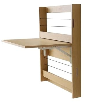XIUsheUA Mesa Plegable de Pared Mesa portátil multifunción for Colgar en la Pared: Escritorio de Aprendizaje Compacto y Plegable, Tablero Invisible for con estantería Sencilla(Table A in White Oak)