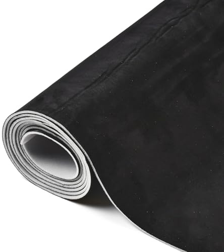 Alvorox Wildleder-Dachhimmel, Stoff für Auto-Deckenverkleidung, 248,9 x 152,4 cm, Schaumstoffrückseite, Auto-Wildleder-Dachhimmel, Material für Fahrzeug, Wohnmobil, Boot, LKW, Deckeninnenraum (schwarz