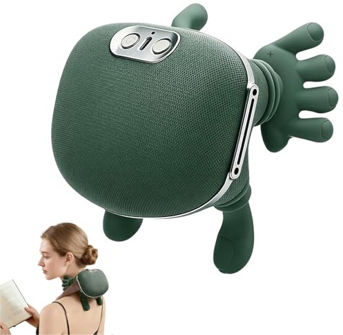 4D Nackenmassagegerät mit Wärme, Shiatsu Massagegerät, Massagegerät Nacken, kabelloses U-förmiges Massagekissen, 3 Massagegrade & 2 Temperaturstufen, für Zuhause, Büro, Reise (Stil 1)