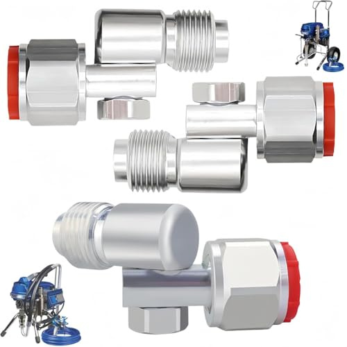 yGBWAOV Paquete de 3 Juntas Giratorias para Pintura Sin Aire Compatibles con 235486, Rosca de 7/8 Pulgadas, Rotación de 180°, Alta Presión
