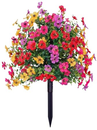 Arbustos artificiales de 22 pulgadas, decoración realista de plantas con pinchos, para exteriores, interiores, porche, patio, festival, oficina