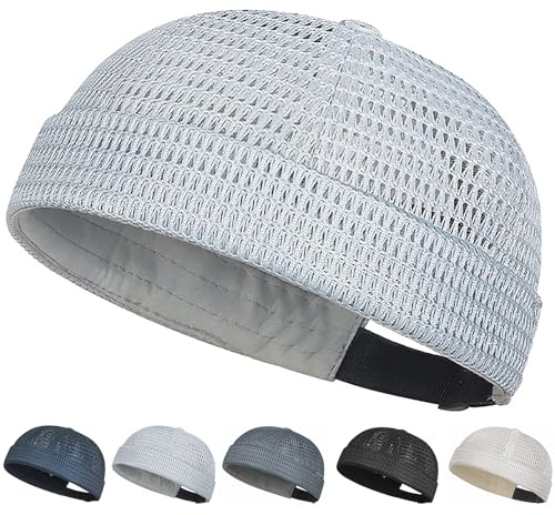 Initlove Docker Hat for Mens Mesh Beanie Cap Breathable Brimless Sailor Hat