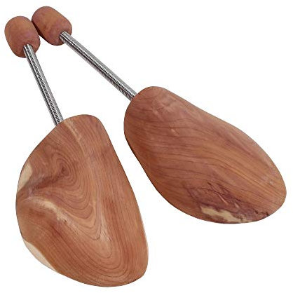 DELFA Zedernholz Schuhspanner mit Metall Spiralfeder Gr. 49/50, Schuhstrecker für jeden Schuh