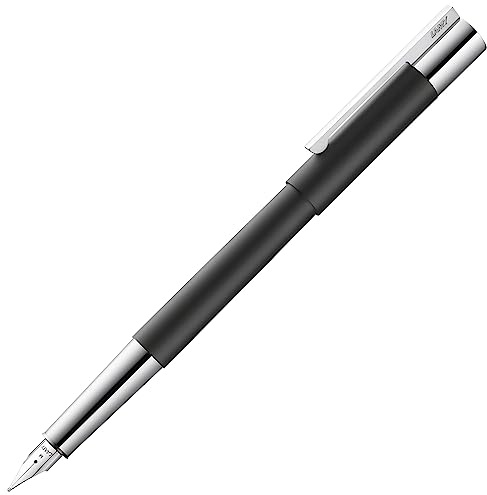 LAMY scala Füllhalter 080 - Füller aus Edelstahl gefertigt In mattschwarz lackiertem Finish mit hochwertiger Feder aus poliertem Edelstahl - Federstärke F