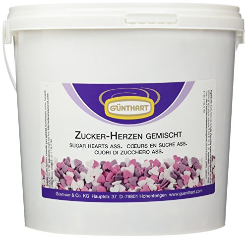Günthart Streudeko aus Zucker, bunte Herzen, 1er Pack (1 x 1.5 kg)