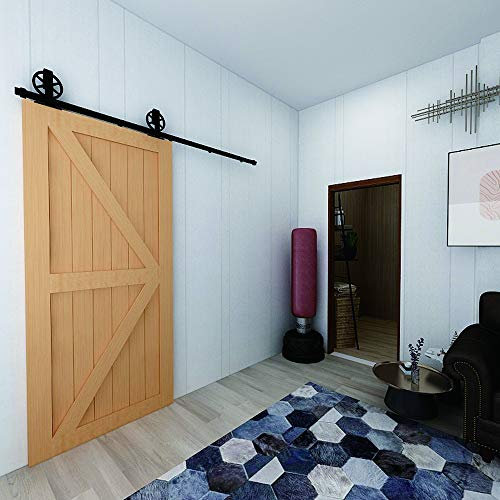 335cm/11FT Vintage Spoke Industrial Rad Schiebetür Barn Holz Innen Tür Schiebetürbeschlag Set Schiebetürsystem/sliding barn door hardware