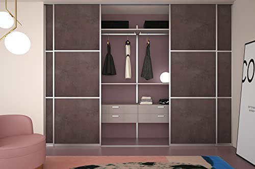 Alucabina - quattro ante Scorrevoli Larghezza fino a 400 CM – Altezza fino a 286 CM – Finitura legno a scelta – vedi tabella finiture