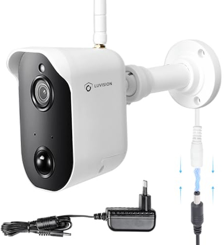 LUVISION Funk Zusatz Überwachungs-Kamera mit DC | Betrieb: DC-Adapter Netzteil | zur Erweiterung LV-A-2020-01 | FullHD 2MP 1080p | PIR-Wärmesensor | Nachtsicht