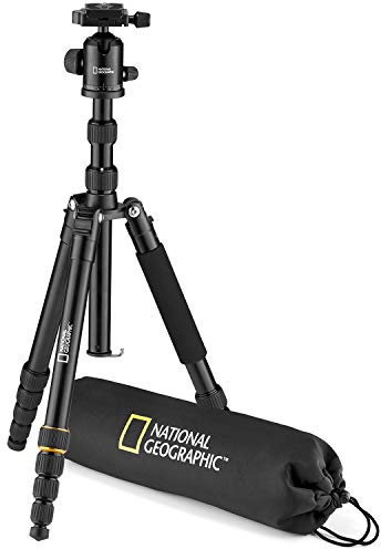 National Geographic Travel Photo Tripod Kit with Monopod, Aluminium, 5-Section Legs, Twist Locks, Load up 8 kg, Carrying Bag, Ball Head, Quick Release, NGTR002T [Amazon Exclusive]