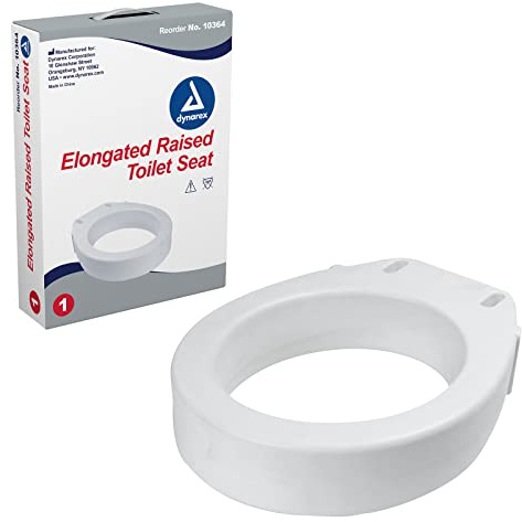 Dynarex Elongated Raised Toilet seat Without arms, Portable