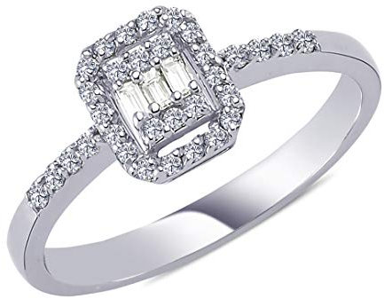 0,20 Carat Diamant Solitär Ring Antragsring in 8 Karat Weißgold