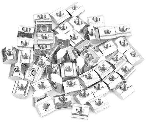 Dado per scanalatura a T 50 pezzi, dado per scanalatura a T scorrevole in acciaio al carbonio M4 * 10 * 5 per accessori per profili in alluminio serie 20