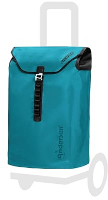 Andersen Einkaufstrolley Ersatztasche - 49 Liter - extra Innenfach | wasserdicht - Reflektoren - faltbar - Ortlieb petrol