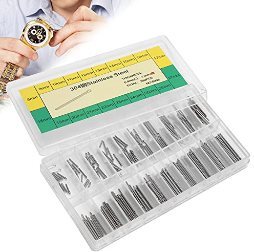 300 Stück Uhrensplint 8‑27mm Uhrenstifte Uhrenarmband Stifte Edelstahl Uhrenarmband Link Pins Federstege, Uhrenwerkzeug Uhrenstifte Armband Uhr Entferner Repair Tool