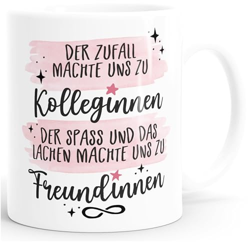 MoonWorks® Kaffee-Tasse Der Zufall machte uns zu Kolleginnen der Spass und das Lachen zu Freundinnen Geschenk Büro Weiss standard