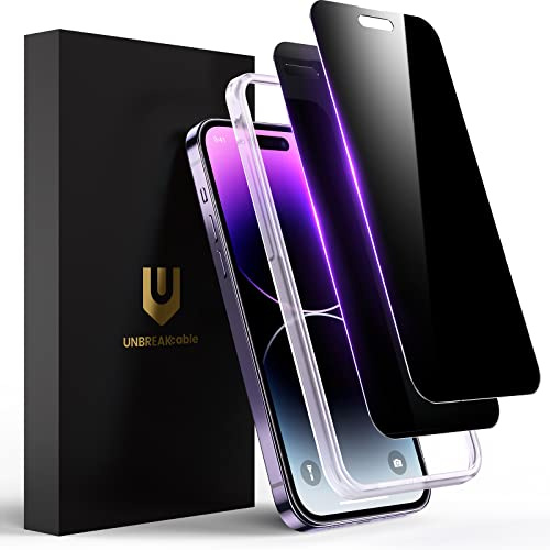 UNBREAKcable Sichtschutz Schutzfolie für iPhone 14 Pro Max (6.7 Zoll) [2 Stück] [9H Hart] Blickschutzfolie Privacy Screen mit Anti Spy, Kratzfest, Anti-Fingerprint und blasenfrei