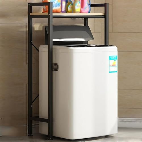 Meuble de Rangement Machine A Laver, Planche Épaissie, Avec Pieds Réglables en Bas, Peu Encombrant, Installation Facile, Support de Toilette Autoportant Multicouche ( Color : Black , Size : 1 LAYER_FL