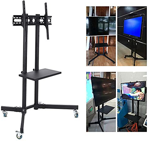 Yunseity Soporte para TV, Carro para TV Móvil, Ruedas Duraderas Negras de 360 ​​° con 4 Ruedas para TV (120 * 39 * 11#1)