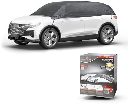 WALSER Car cover All Weather, 100% weatherproof car cover, 100% waterproof car cover, car cover half garage size XL grey