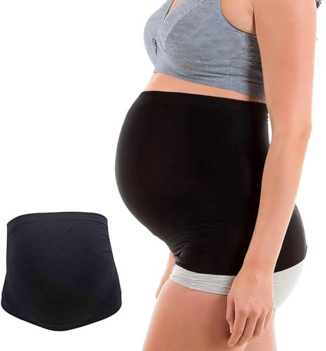 ZEACCT Faja Embarazadas Negro, Faja Embarazadas Sujecion, Cinturon Embarazada Prenatal Tiene Elasticidad, Banda de Cintura Maternidad, Bandas de Soporte Pélvico Apoyar el Abdomen y el Estómago (L)