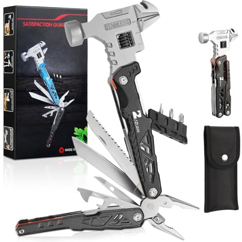 ZUZUAN 18in1 Multitool,Black,with Replaceable Blades Wire Cutters for Gift | Stainless Steel Pliers Lightweight and Portable,Comprehensive Tool for Outdoor Activities,Apply to Survival,Camping & Hunting