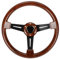 aleawol 350 mm Volant en Bois, 14 Pouces Volant en Acajou Classique avec Kit Klaxon pour Auto Modification Retrofit