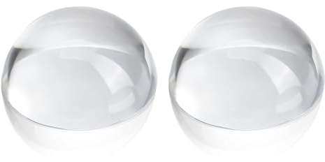 2Pcs 3.1inch Crystal Dome Magnifying Paperweight, Clear Distortion-Free Optics Convex Lens Set for Physics Classroom Home Decor, Paper Weights for Outdoor Events