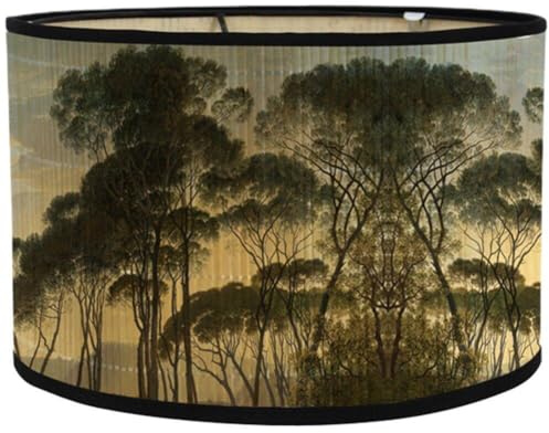 Trommel-lampenschirm, Vintage-Bambus-lampenschirm, Blumenmuster, Kronleuchter-lampenabdeckung, Zubehör Für Hängende Stehlampen-lampenschirme