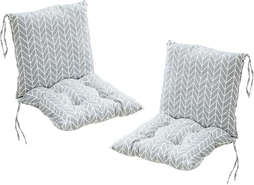 Ataoyus 2er Pack Stuhlkissen Mit Rückenlehne Sitzkissen Rückenpolster Mit Gurtband Niedriglehnenkissen Gartenstuhlkissen 40x80cm Abnehmbares Rückenpolster