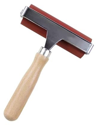 Chenxi Studio 1/3 x Gummi-Brayer-Walzen für Druckherstellung, Stempeln, Holzgriff, Druckrollen, Gummi-Brayer-Werkzeug