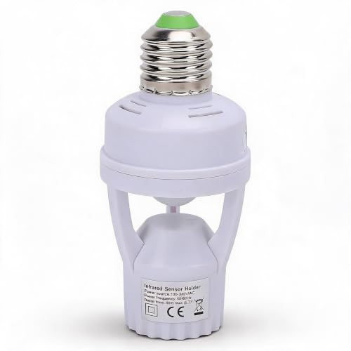 Bewegungsmelder-Lichtfassung, E27 Einschraub Bewegungsaktivierte Fassung für Energiesparende LED, Automatische Beleuchtung