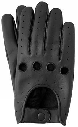 COLOURLINX Herren-Lederhandschuhe zum Autofahren, italienisches Design, weiches und dünnes Lammleder, Fitnessstudio, Rollstuhl-Handschuhe, Schwarz , XL