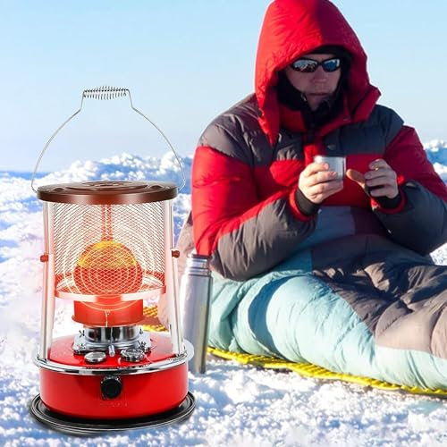 BomDog Stufa a Cherosene Stufa a Cherosene per Esterni Riscaldatori da Campeggio Stufa a Olio Stufa a Cherosene Senza Fumo a Combustibile Efficiente Bruciatore Di Stufa a Cherosene/Red 4.6L