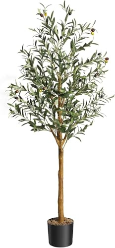 HAUSPROFI Olivenbaum Künstlich 150CM, Kunstpflanze, Künstlicher Olivenbaum, Künstliche Pflanzen, Kunstpflanzen Groß, Künstliche Pflanzen Wie Echt für Indoor Outdoor Haus Büro Garten Moderne Deco