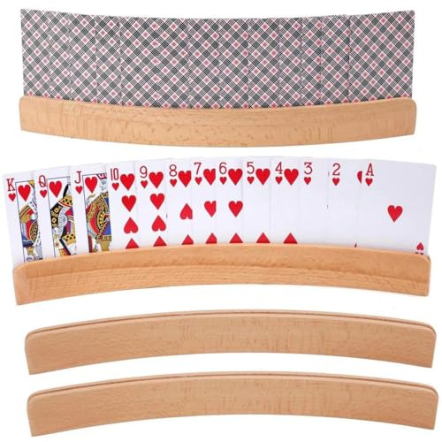 miaomiao 2 Stück Kartenhalter Kinder, 33 cm Spielkartenständer, Kartenhalter Holz, Spielkartenhalter Befreien Sie Ihre Hände, für Kinder, Erwachsen, Senioren