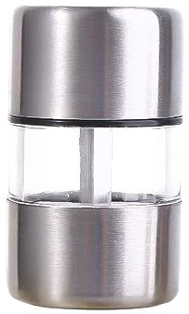 Manual Salt Pepper Grinder, Stainless Steel Spice Mill with Glass Body Portable Coarseness Ceramic Salt Grinder for Herb Pepper Spice Rose Salt Kitchen Grinding Gadgets